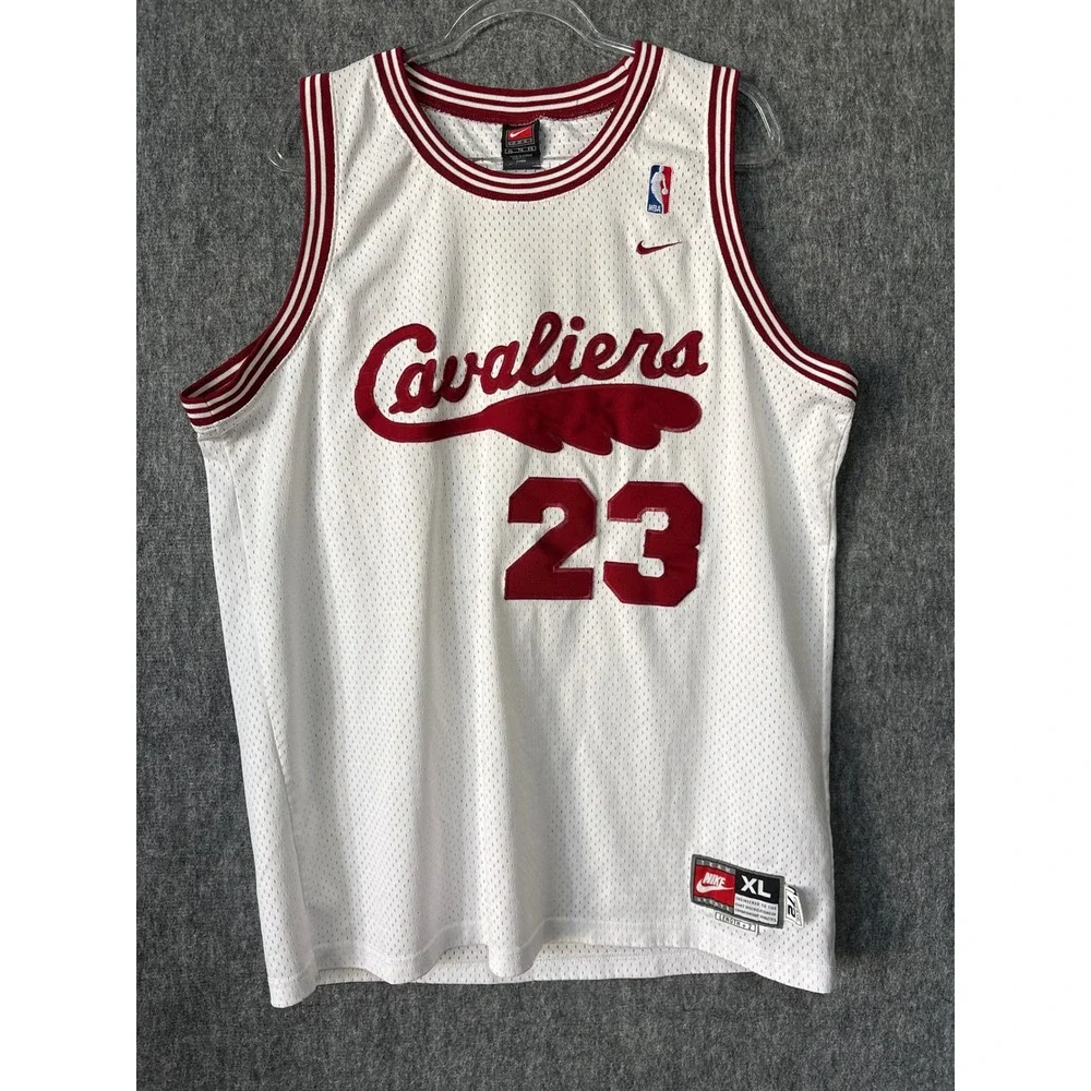 Nike LeBron James Cleveland Cavaliers 23 NBA Jersey White Men XL Length +2